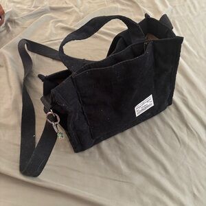 Black Canvas Tote Shoulder Bag